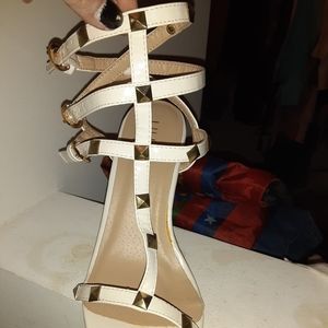 Liliana white & gold wedge (#13)